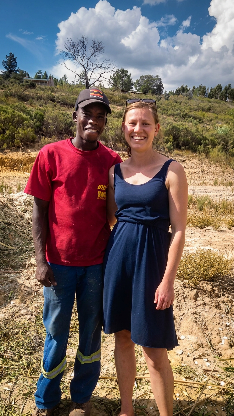 Thando und Jana auf der Farm
